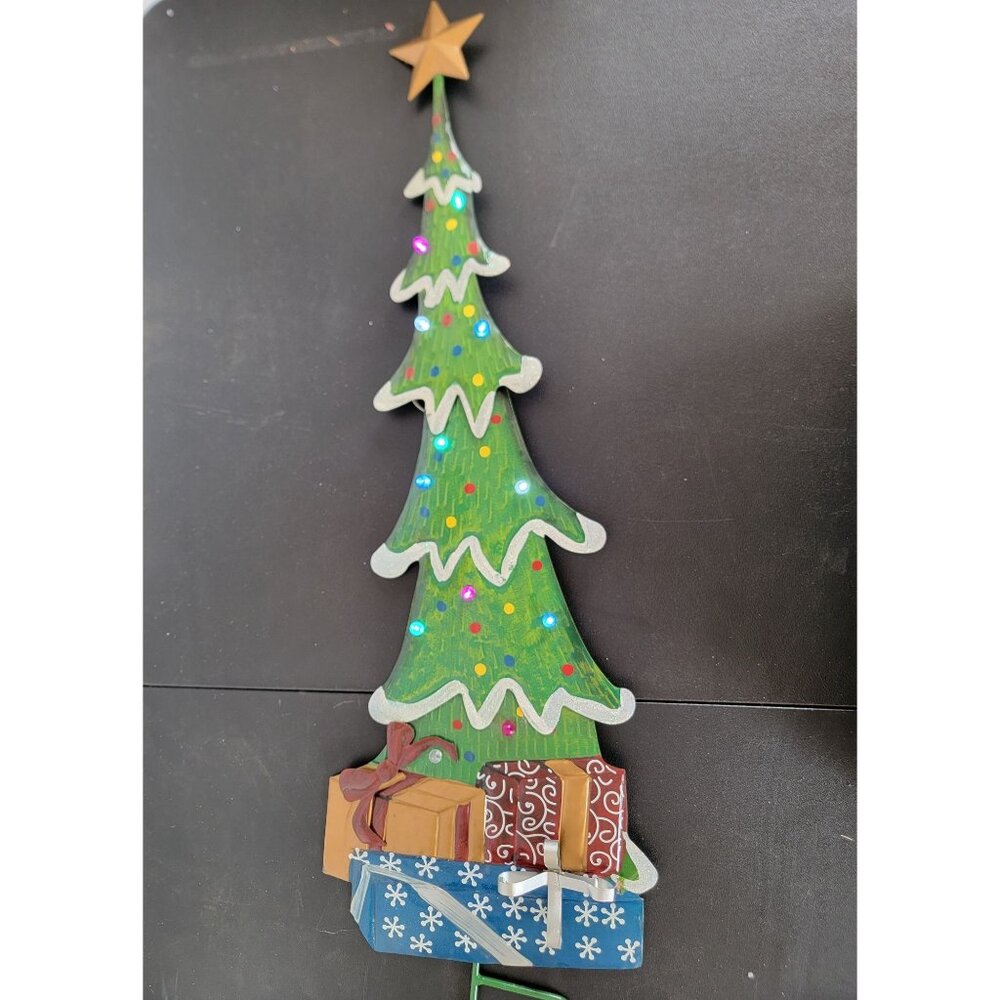 Metal light up Xmas‎ tree lawn decor hanging home unique